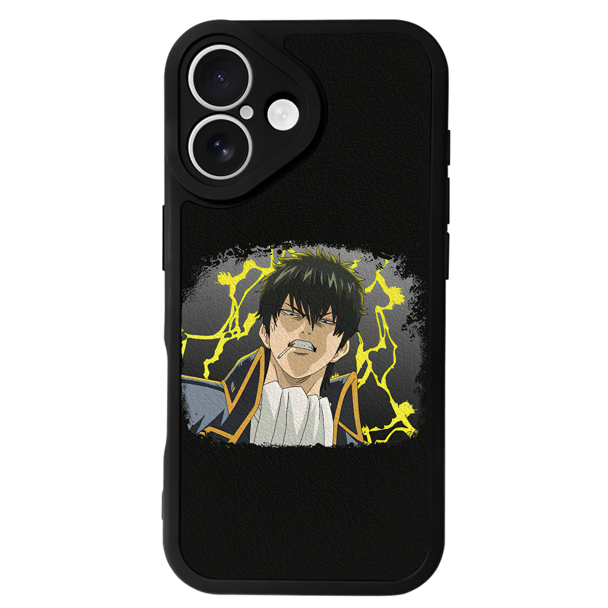 （画像用） ぎんたま 坂田銀時（さかたぎんとき） 神楽 志村新八（しむら しんぱち） GINTAMA Sakata Gintoki Kagura Shimura Shinpachi 【iPhone 16シリーズ対応】シリコンスマホケース（レザー調） 材質：シリコン